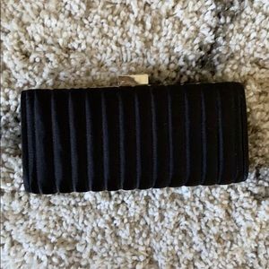 Black satin clutch